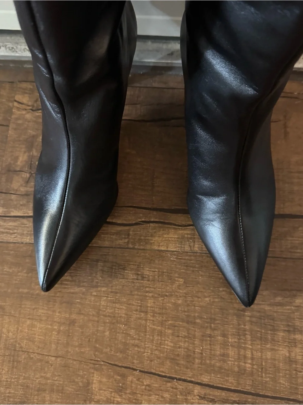 New STAUD Sebastian Black Leather Over The Knee Boots $895 Size EU 39 US 9